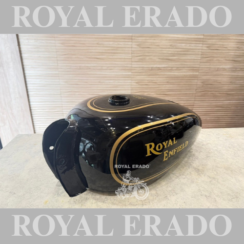 Royal Enfield Vintage style G2 1962 old model bullet 350 Classic Electra Standard Tank in Black with Golden lining before 2012 model.
