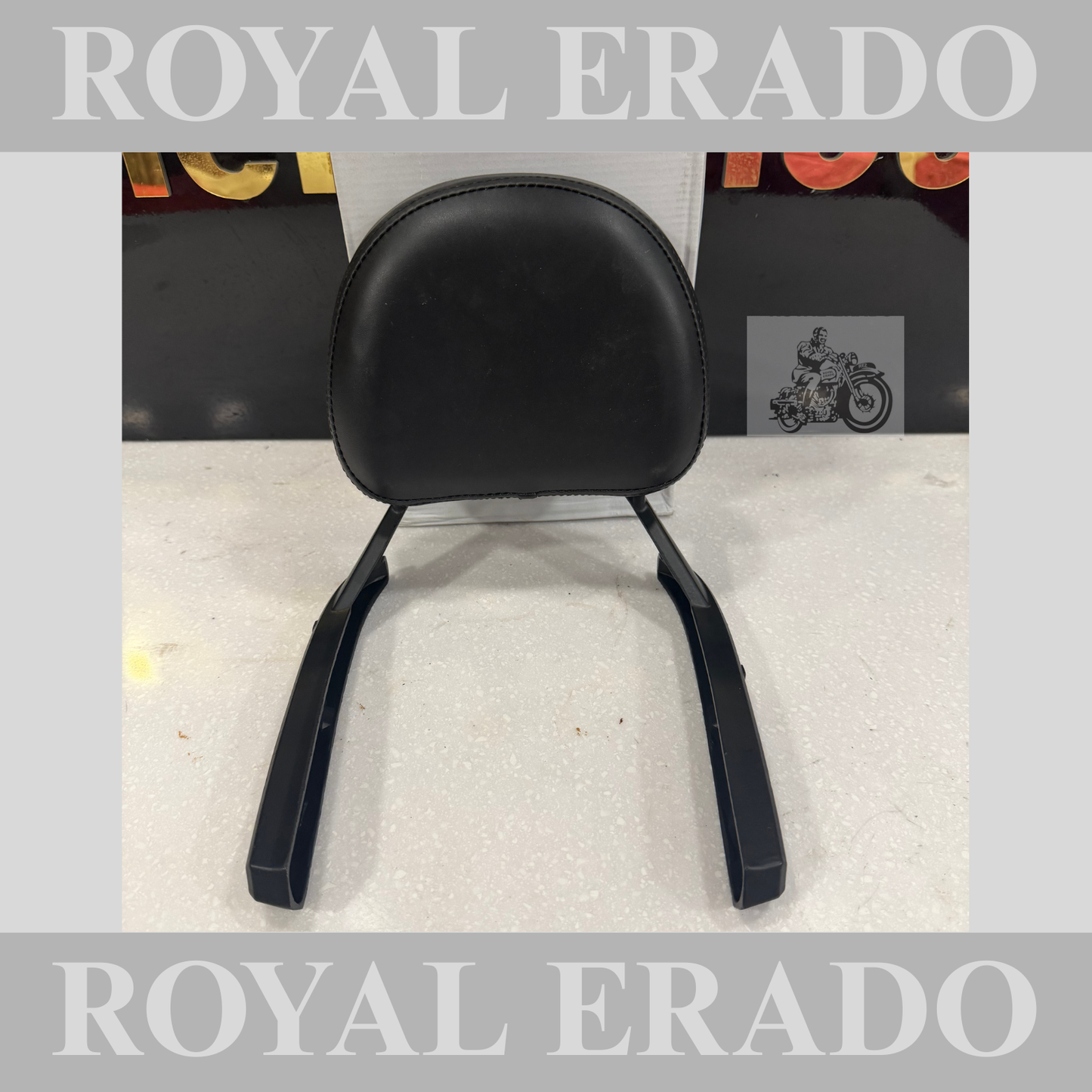 Royal Enfield Reborn Classic 350 & new battalion standard backrest in black with cushion and in aluminium