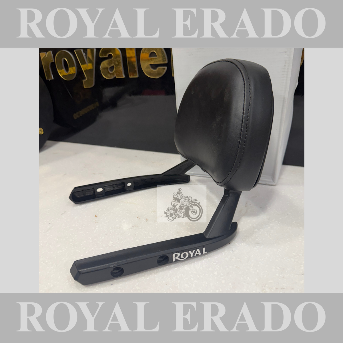 Royal Enfield Reborn Classic 350 & new battalion standard backrest in black with cushion and in aluminium