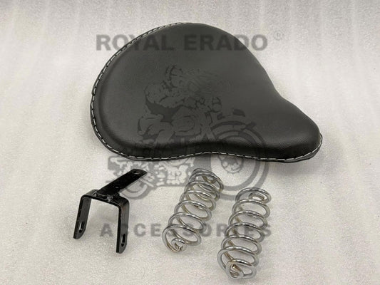 Royal Enfield Vintage G2 1962 Old Model Bullet 350 Kabir Singh Style Front Solo Black Seat With Spring (Arjun Ready Seat) For Classic Electra Standard