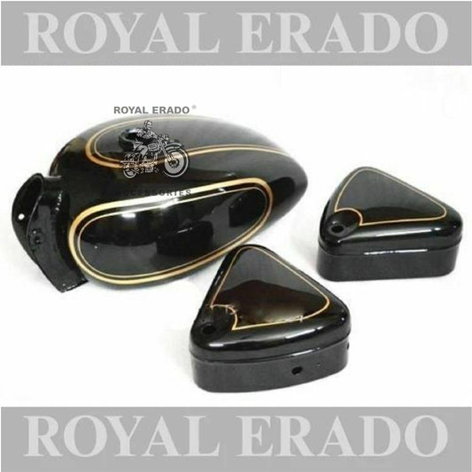 Tank And Toolbox In Black For Old Model Royal Enfield Vintage G2 1962 Bullet 350cc Standard Electra Classic Before 2012 Model