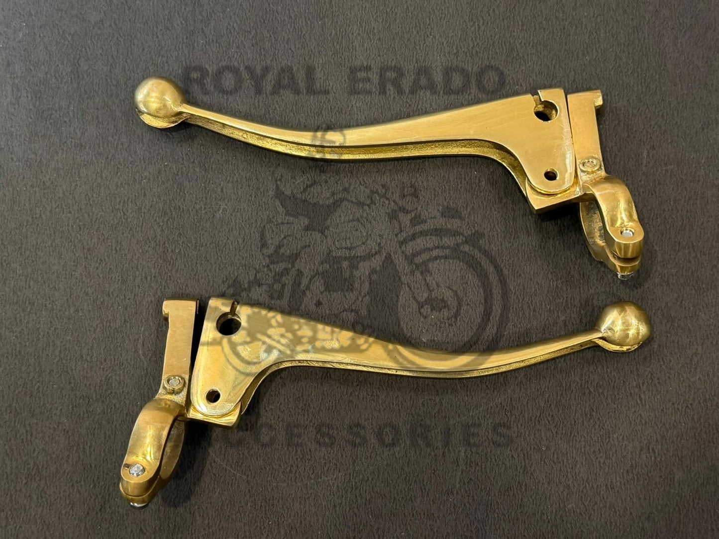 Vintage 1962 G2 Style Old Model Bullet 350 Ball Type Lever In Brass For Standard ( Non-disc Brake Bike) ( Bolts Not Included )