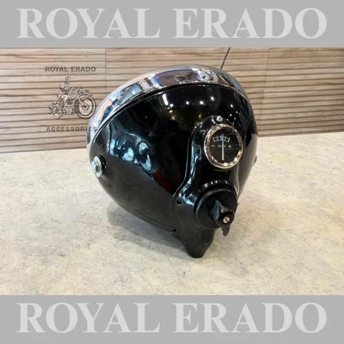 8" G2 Headlight With Ammeter & Head Light Switch For Vintage Bsa Norton Triumph Royal Enfield Vintage G2 1962 Old Model Bullet 350 Standard
