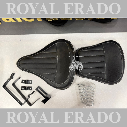 Royal Enfield Kabir Singh style seat with stitching for Classic Electra and Standard, also fits the vintage G2 1962 old model Bullet 350