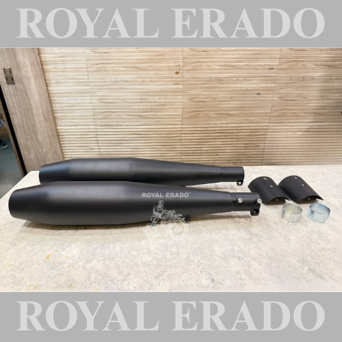 Venom Performance exhaust Stainless steel silencer with DB killer D.B killer in Black for Interceptor / GT Continental 650.