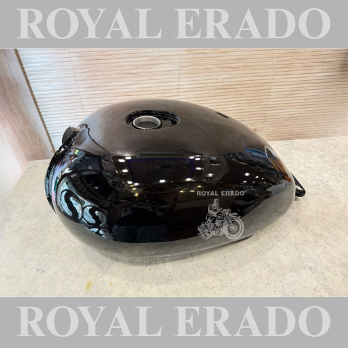Royal Enfield Classic Electra Standard UCE Model BS-3 BS-4 tank in plain black colour.