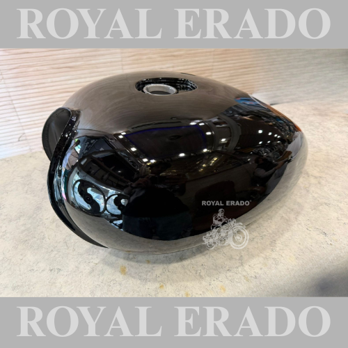 Royal Enfield Classic Electra Standard UCE Model BS-3 BS-4 tank in plain black colour.