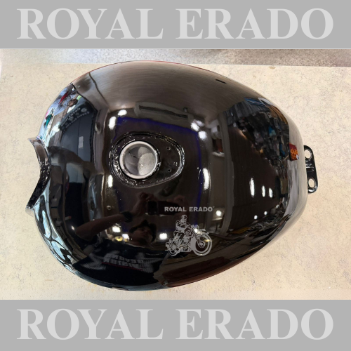 Royal Enfield Classic Electra Standard UCE Model BS-3 BS-4 tank in plain black colour.