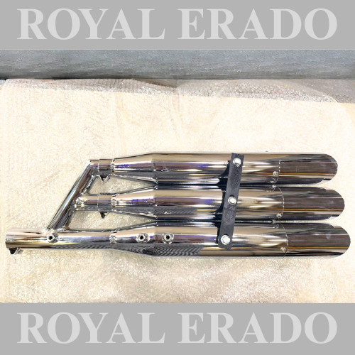 Royal Enfield Classic Electra Standard Battalion Harley style bobber chopper triple silencer exhaust with glasswool would give that base sound that can be made for Reborn Classic and new Standard Battalion also
