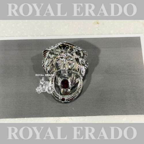Universal lion logo chrome for seat buckle, rear number plate, toolbox, battery cover, air filter box,for Royal Enfield classic electra standard thunderbird battalion reborn hunter 350 super meteor 650 meteor 350.