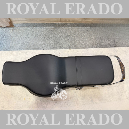 Royal Enfield new seat with lion buckle in chrome with royal seat handle for classic electra standard Reborn Battalion and vintage g2 1962 old model bullet 350