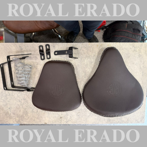 Royal Enfield brown Kabir Singh seat in brown for old Vintage G2 1962 bullet 350, Classic, Electra, and standard 350cc & 500cc.