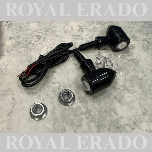 Side LED Indicator small Light SET OF 4  Original Waterproof Bullet Shape Turn Signal Lights  for royal enfield classic Electra standard bobber chopper Harley Davidson style for classic Electra standard battalion reborn meteor 350 super meteor 650 hunter