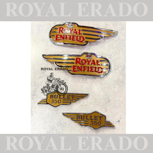 Royal enfield new bullet 350 classic electra standard battalion tank and tool box sticker monogram with 3m tape