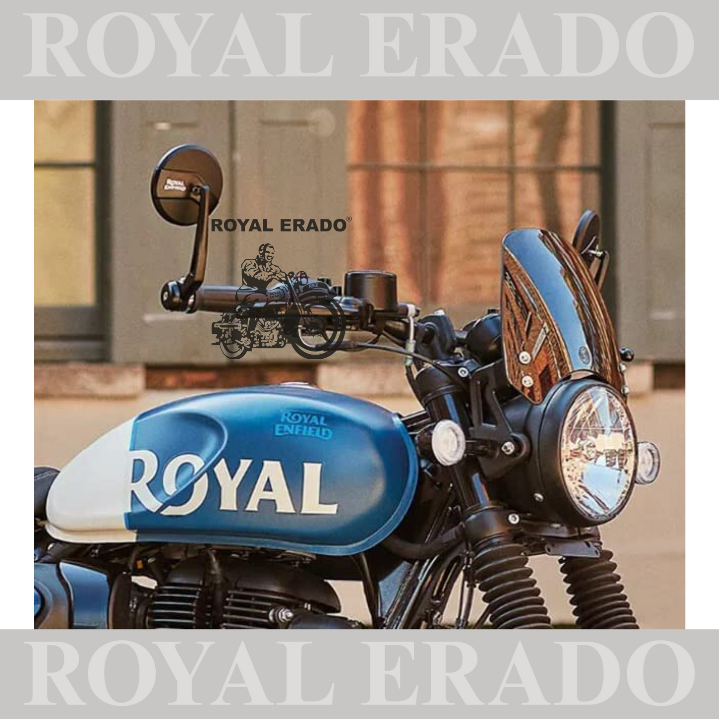 BAR END MIRROR in black  FOR ROYAL ENFIELD HUNTER , REBORN CLASSIC & METEOR 350 , classic electra standard battalion , super meteor 650