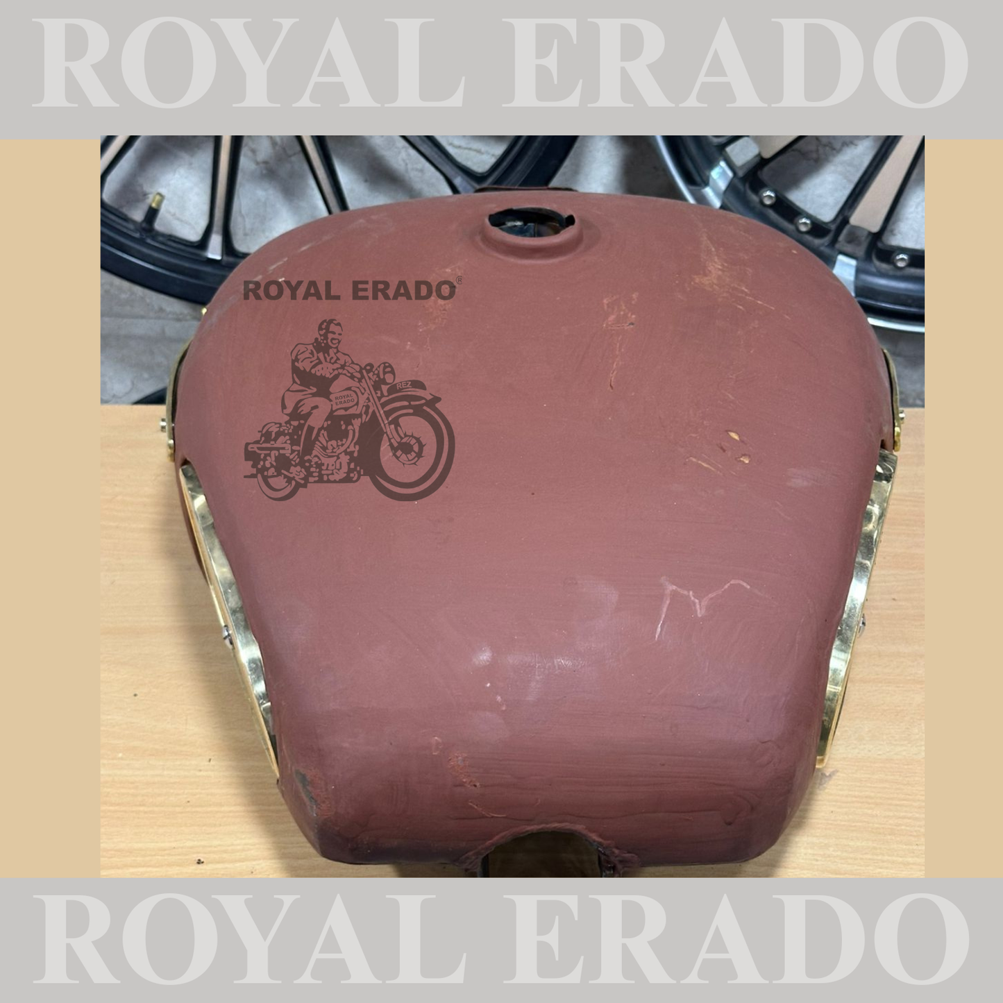 Royal Enfield Classic Electra Standard tank in 18 to 20 liters tank with brass monogram &amp; brass knee pad