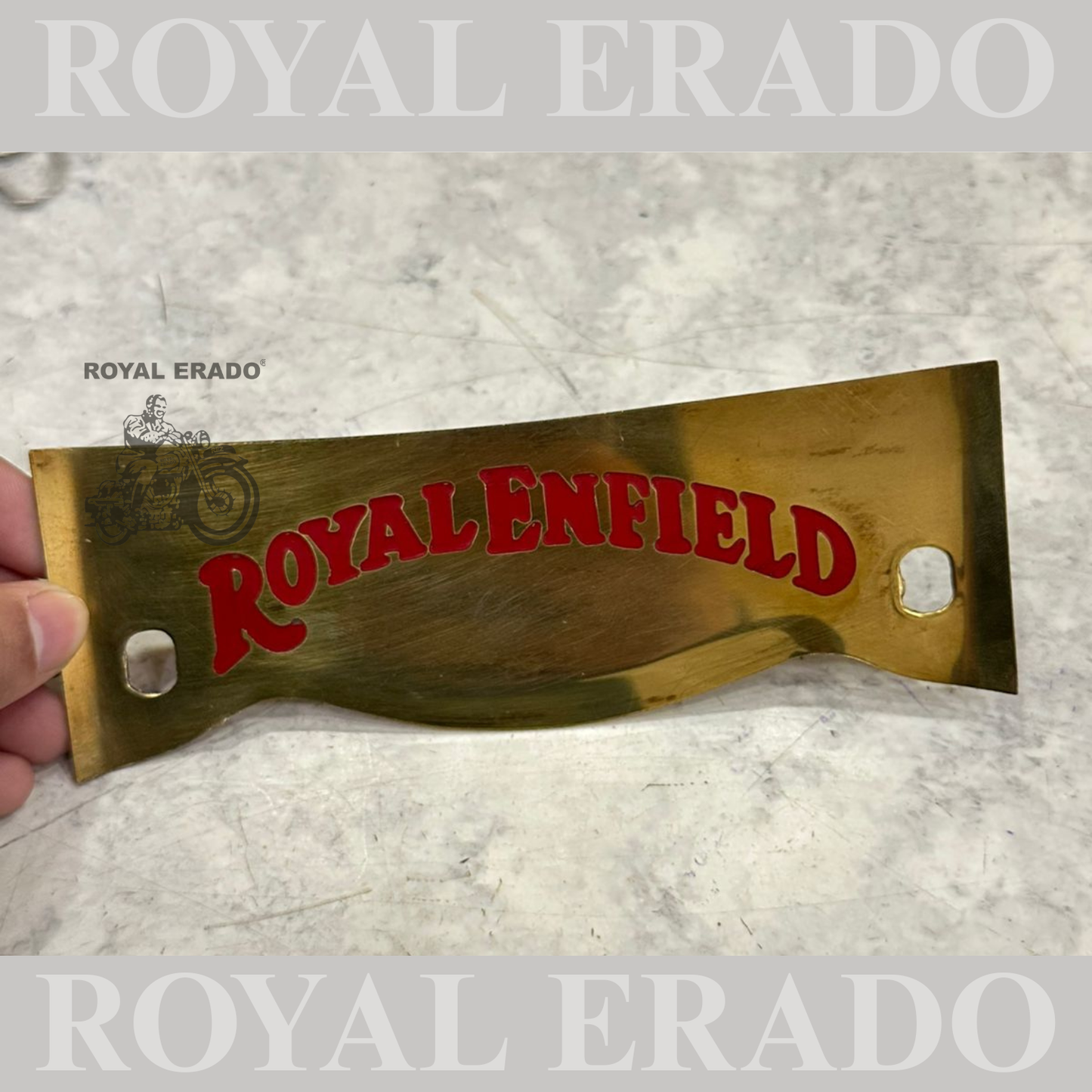 Royal Enfield engraved brass crown plate for old model Bullet Standard Electra vintage g2 1962 old model