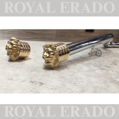 brand new brass handle weight lion face for royal enfield reborn classic , electra , battalion standard vintage g2 1962 old model bikes