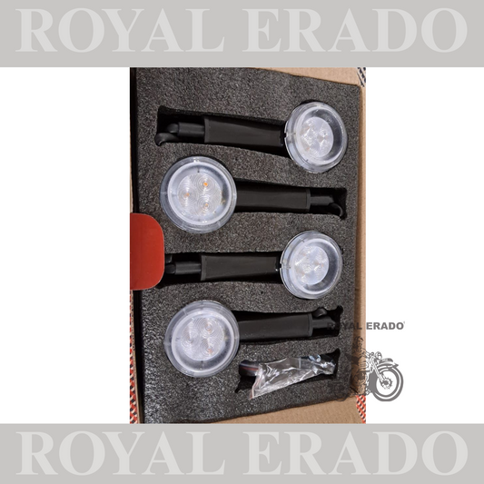 Royal enfield black INDICATOR LED FOR HUNTER 350  , METEOR 350 & REBORN classic and standard battalion chopper bobber avenger super meteor 650 SET OF 4