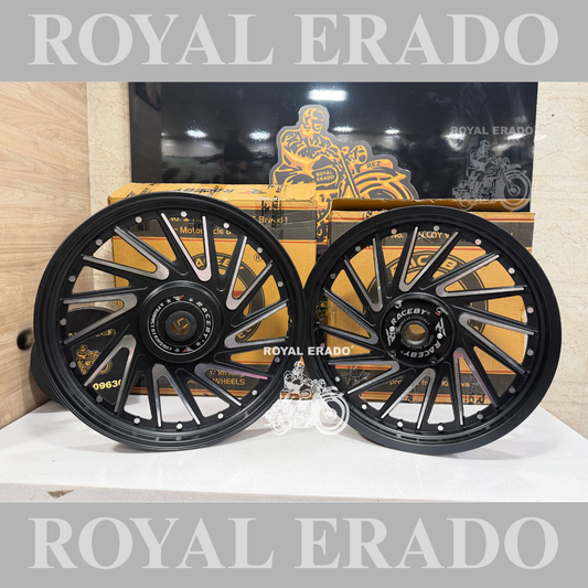 Raceby kingway cross v alloy wheel harley design Alloy wheel for Royal Enfield classic single disc and standard 500cc ( front 19” disc & rear drum 18” )