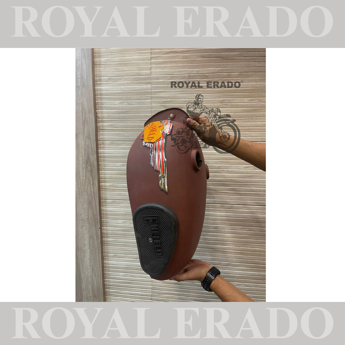 18 to 20 litter tank with vintage enfield tank monogram and knee pad  for royal enfield old model g2 standard electra n classic