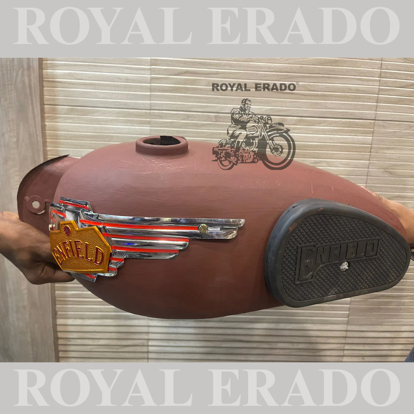18 to 20 litter tank with vintage enfield tank monogram and knee pad  for royal enfield old model g2 standard electra n classic