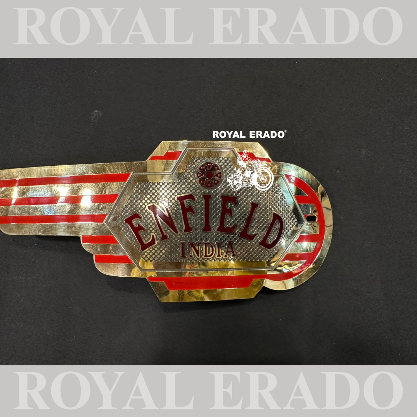 Royal Enfield vintage 1962 old model g2 style brass tank monogram Enfield written
