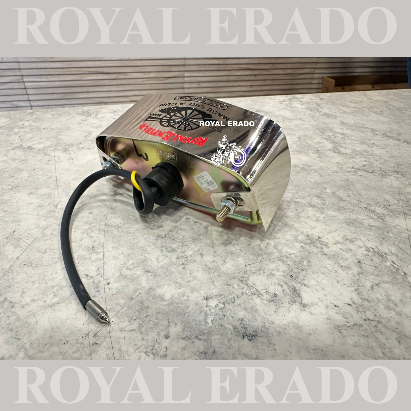 Royal Enfield g2 model vintage 1962 old model tail light shade in chrome with made like a gun logo