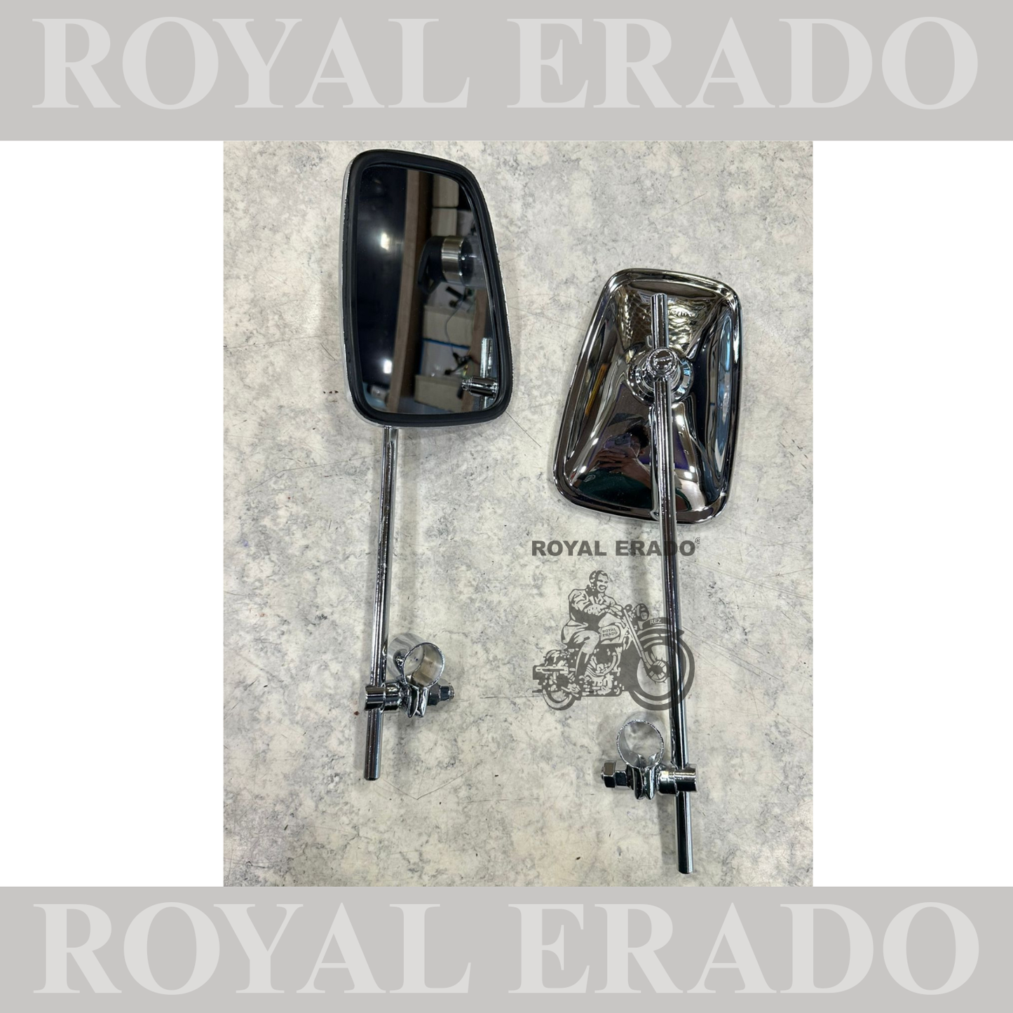 Royal Enfield Bullet Classic Electra Standard Vintage g2 old 1962 model handle bar mirror rectangle square