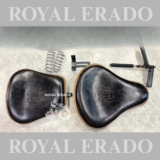 Royal Enfield leather seat for Reborn Classic Kabir sing style black seat with springs.