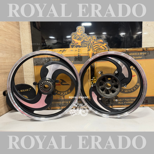 Raceby / kingway 2 S spoke 2 s Talwar Black Alloy wheel for Royal Enfield reborn classic single disc and new standard battalion after 2022 model ( front 19” disc & rear drum 18” )