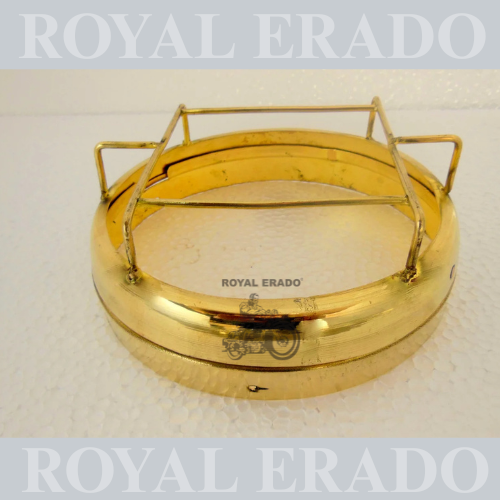 Royal Enfield head light ring JALLI  grill CROSS DESIGN in brass with shade for old model electra & standard
