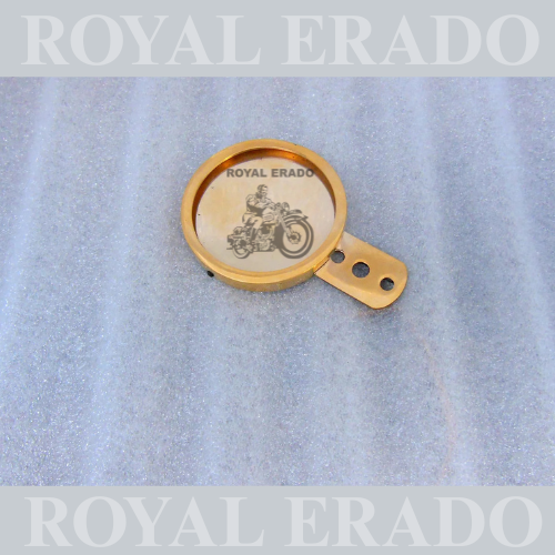 BRASS TOKEN HOLDER BRITISH TAX TAG HOLDER FOR ROYAL ENFIELD BRASS AND OTHER VINTAGE BIKES
