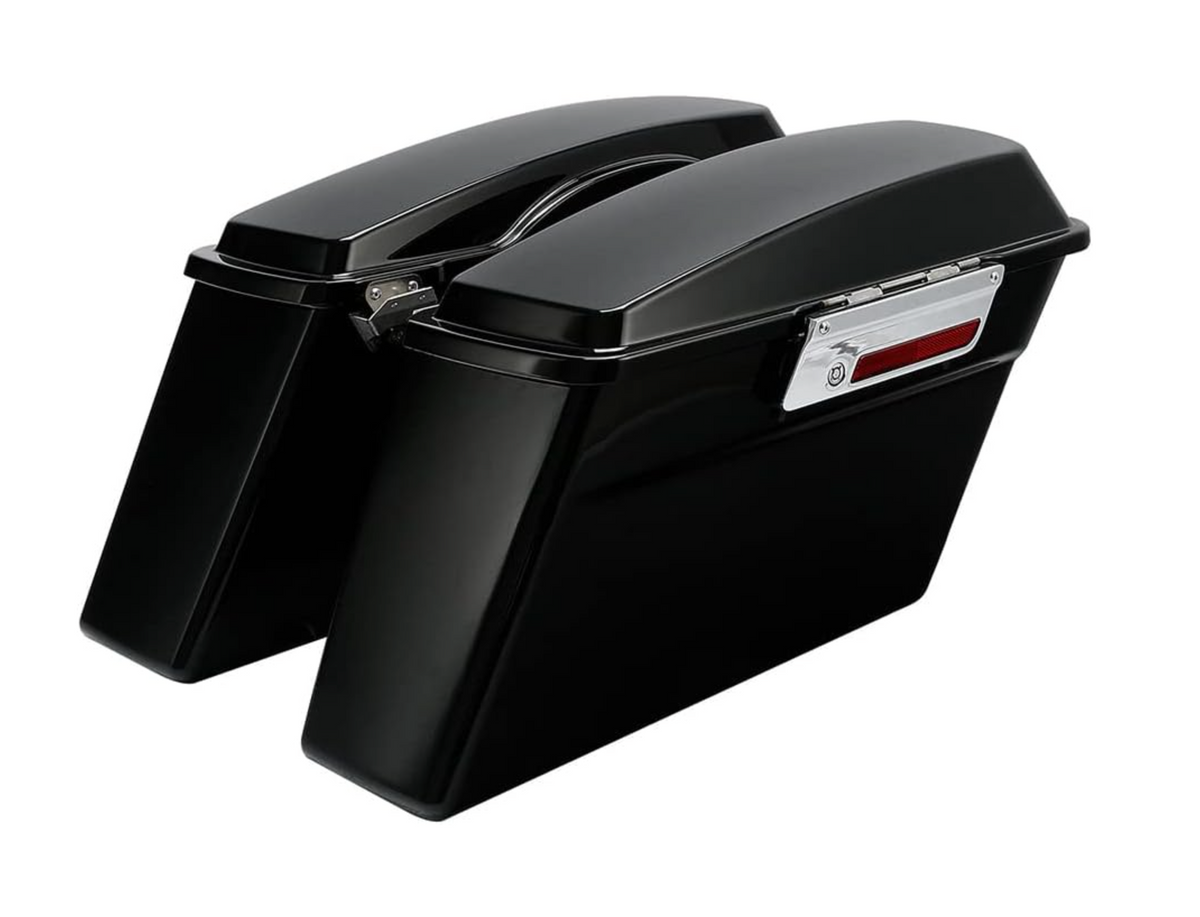 Harley Davidson style side boxes Side Panniers saddle bags for Harley-Davidson Low Rider, Road Glide, Fat Boy, Harley Street 750, Street Rod, Super Meteor 650, Meteor 350, &Classic 650, Jawa Perak, Goan Classic, Battion Standard, Reborn Classic