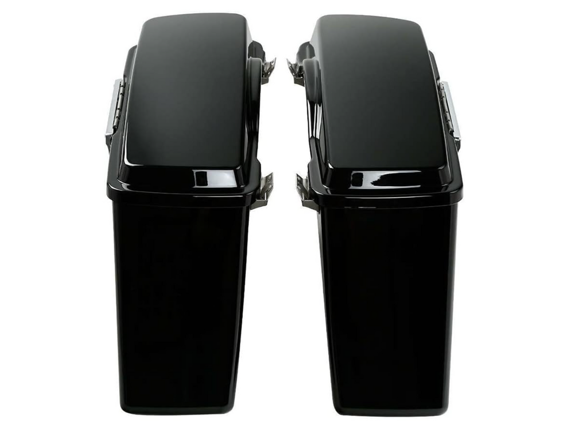 Harley Davidson style side boxes Side Panniers saddle bags for Harley-Davidson Low Rider, Road Glide, Fat Boy, Harley Street 750, Street Rod, Super Meteor 650, Meteor 350, &Classic 650, Jawa Perak, Goan Classic, Battion Standard, Reborn Classic