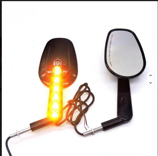 Harley style Royal enfield mirror in black with indicators for  Harley-Davidson Low Rider, Road Glide, Fat Boy, Harley Street 750, Street Rod, harley 883 super meteor 650 meteor 350 classic electra standard reborn hunter 350 vintage 1962