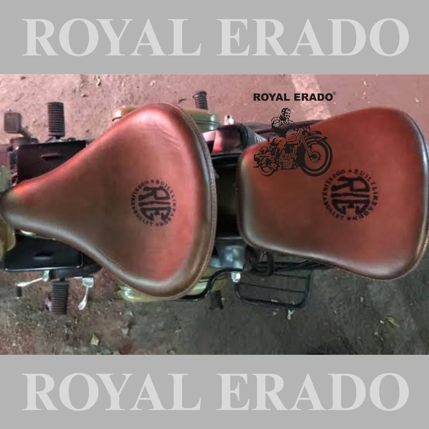 Kabir Singh seat leather Vintage style with spring ( ARJUN READDY SEAT ) for old Vintage G2 1962 bullet 350, Classic, Electra, and standard 350cc & 500cc, Reborn Classic