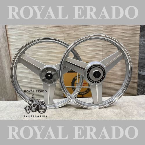Raceby Kingway  RX100 RX-135 RX-100 Alloy Wheels Mercedes Diamond Silver Design For Yamaha RX-100.