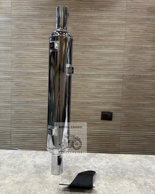 Royal enfield reborn classic and battalion short bottle Indore silencer exhaust chrome  hk company