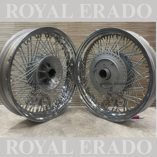 Royal Enfield classic electra standard & thunderbird 80 spoke multi spoke wheel rim in 15” for customization chopper bobberharley style look (multispoke )