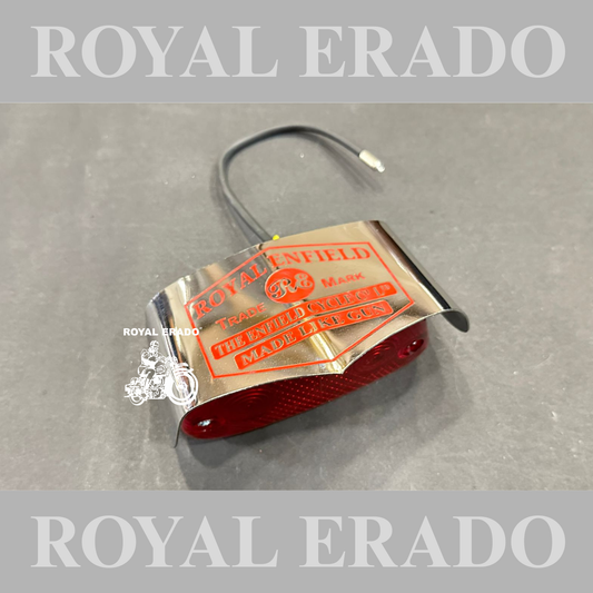 Royal Enfield Vintage British style made in England made like a gun logo Vintage 1962 old g2 model tail light with shade in chrome engraved