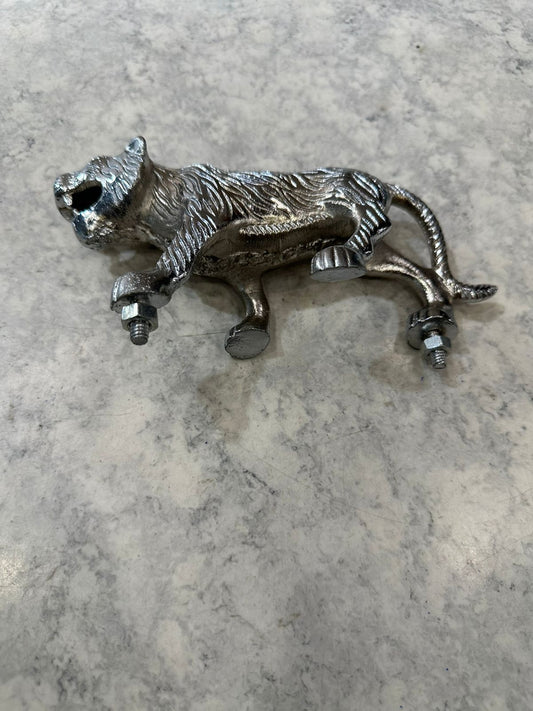 LION TIGER MONOGRAM FOR FRONT MUDGUARD IN CHROME FOR ALL BIKES ROYAL ENFIELD , JAWA , STANDARD , ELECTRA , METEOR , HUNTER , REBORN CLASSIC , ETC