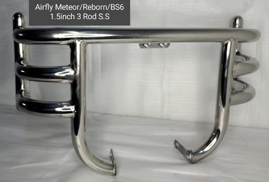 Leg guard stainless steel heavy quality 1.5 inch thickness pipe non-rustable for bs6 classic electra standard.