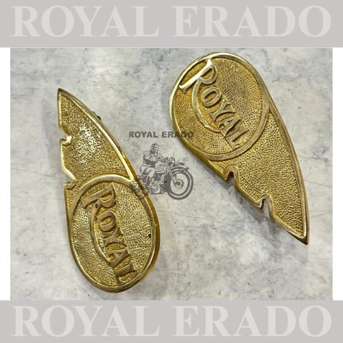 Royal Enfield Classic Electra Standard Battalion Meteor Hunter 350 tool box wing monogram in brass for tool box air filter box or battery cover