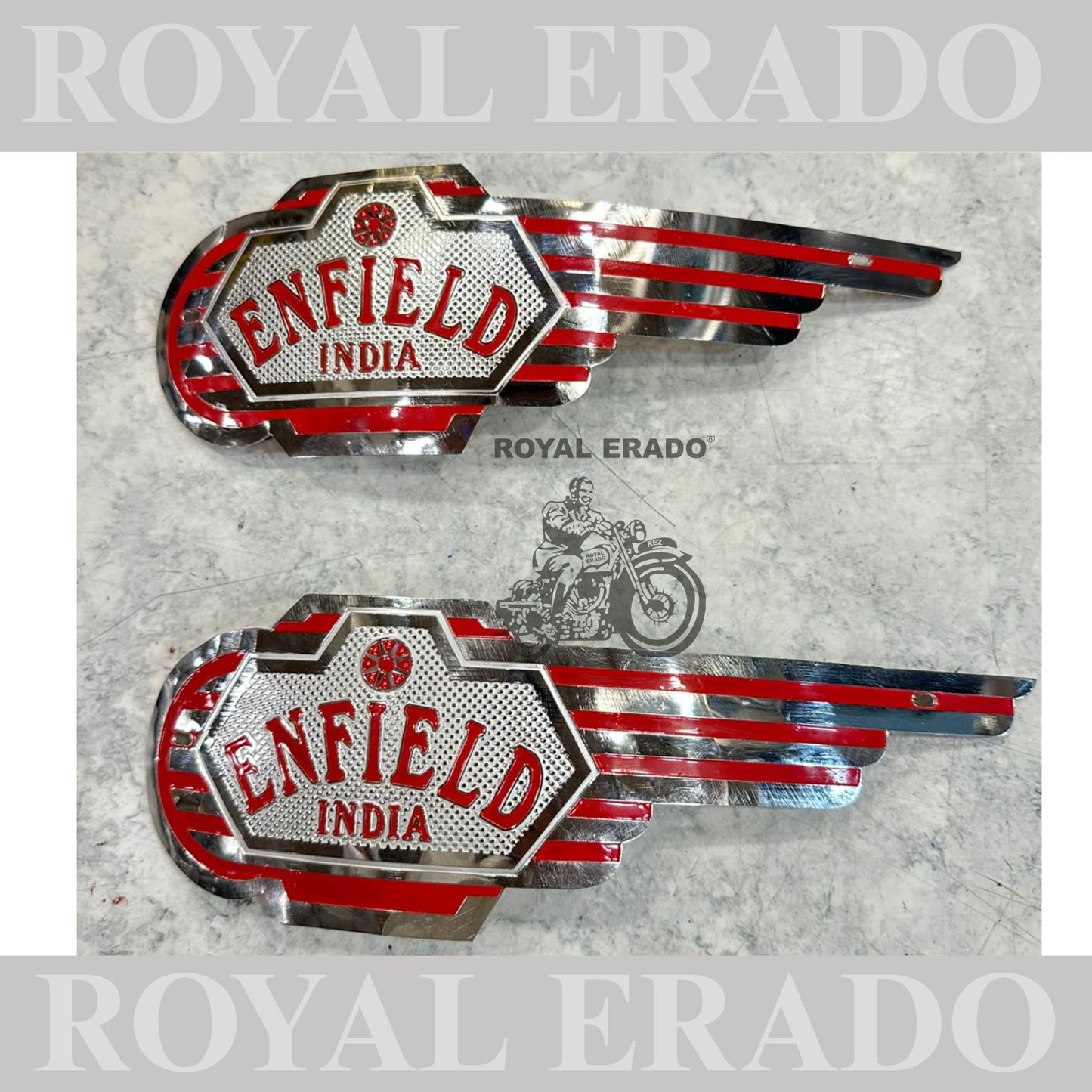 Enfield India chrome tank monogram Hight quality with Enfield India written for Royal Enfield old model vintage g2 1962 old model Standard