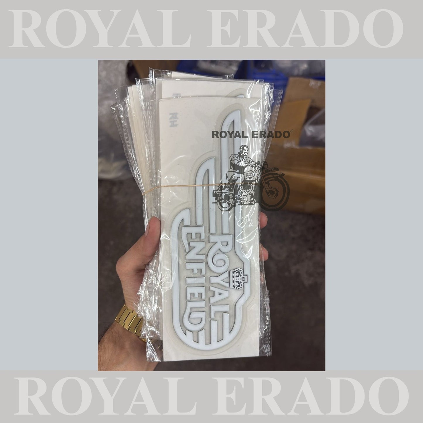 Royal Enfield Classic Standard tank sticker white colour