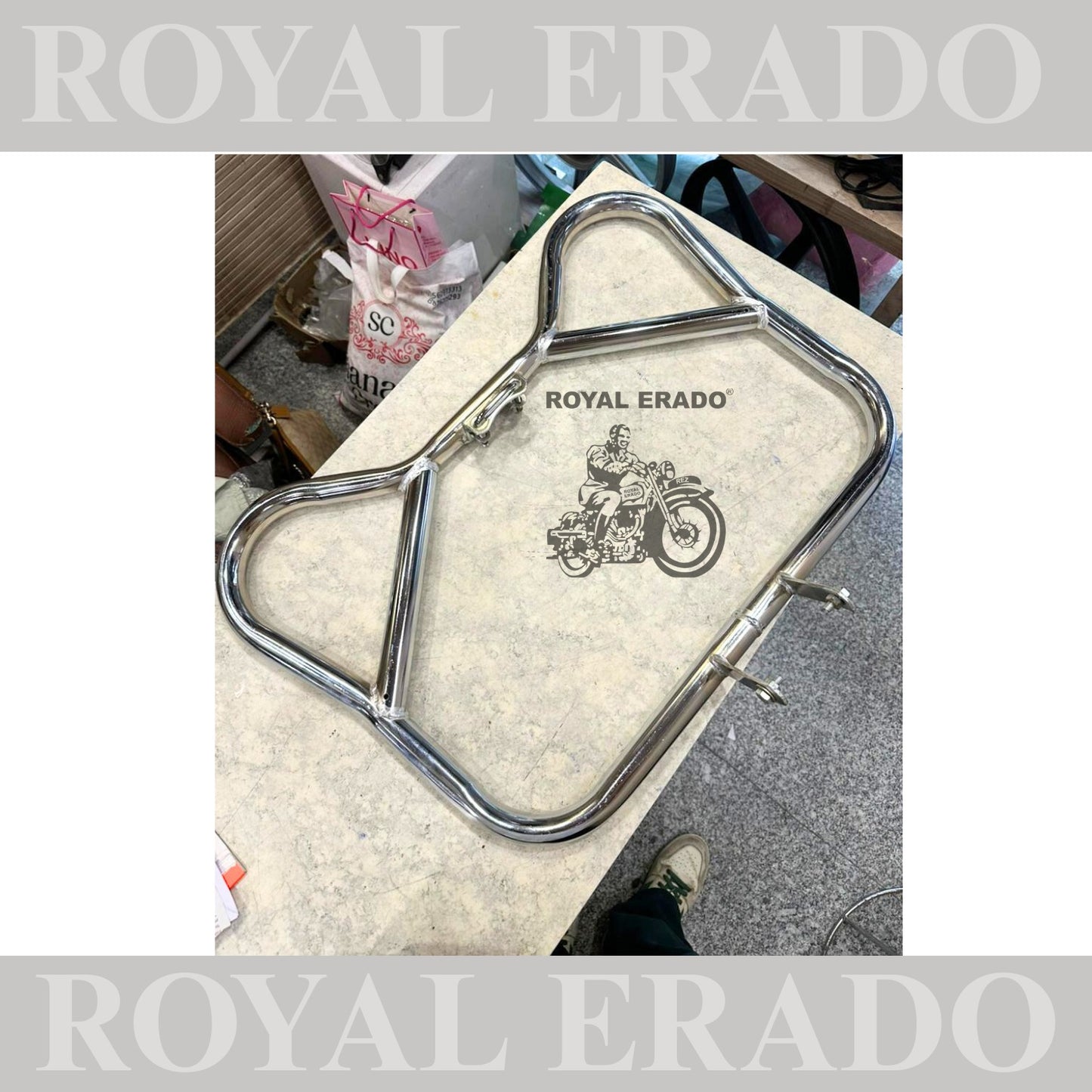 Military leg guard leg guard in chrome for Royal Enfield 1962 old model g2 , Classic Electra and Standard