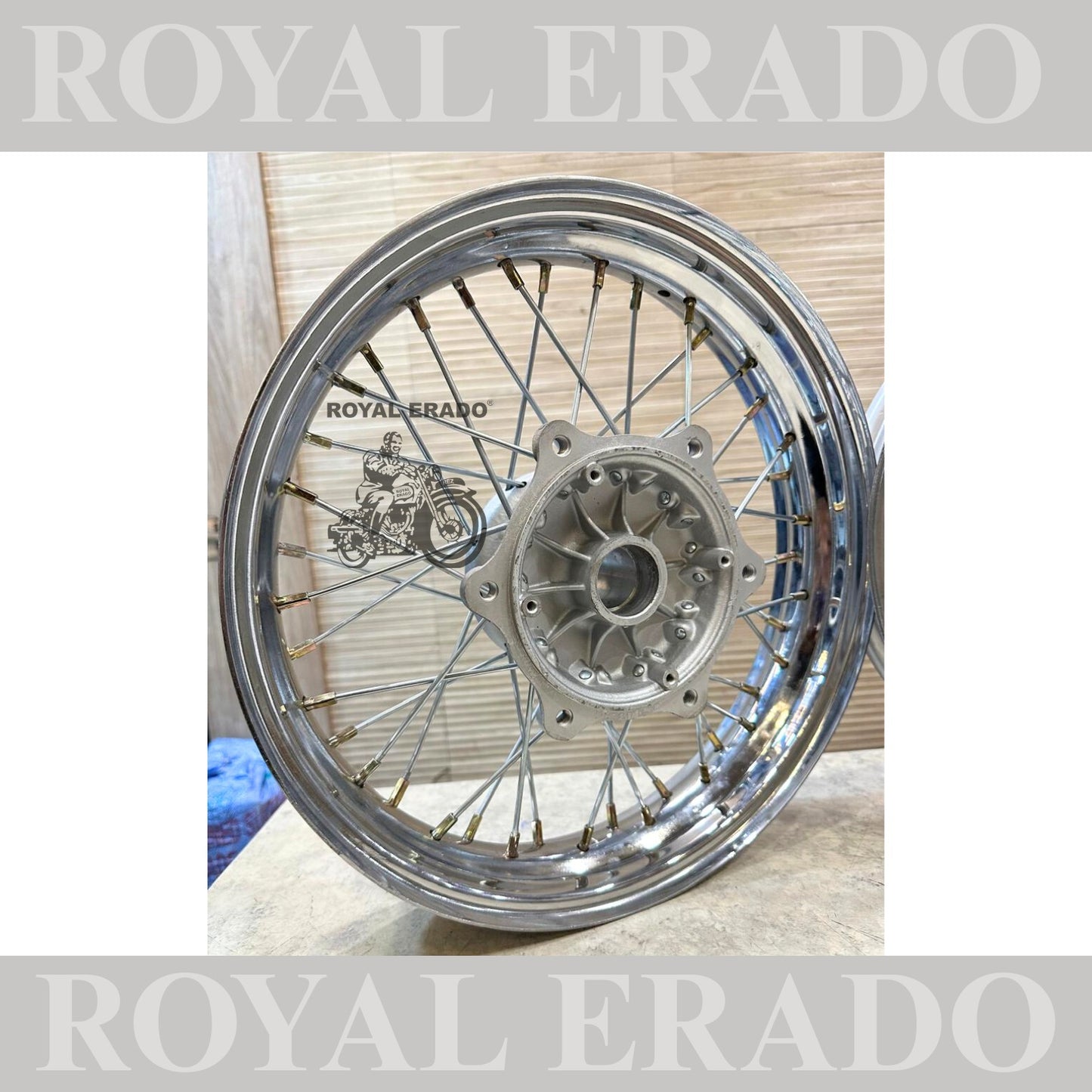 Royal Enfield Classic Electra Standard front and rear 15” wheel rim to give a bobber Harley Davidson 883 or Harley 48 look to the bike , ( wheels can be customized as per your specifications also )