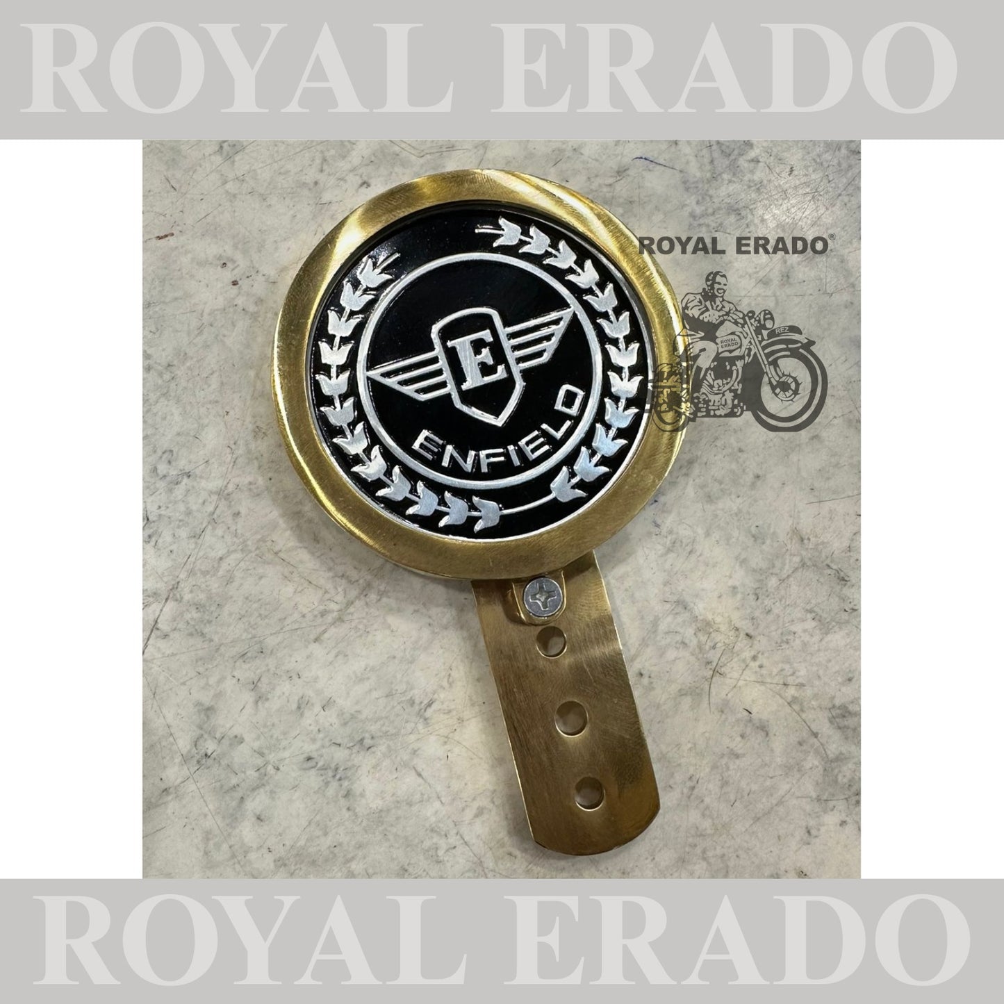 Royal Enfield token holder British tax tag holder made like a gun logo in silver for Royal Enfield vintage 1962 old model g2 , Classic Electra and Standard Battalion