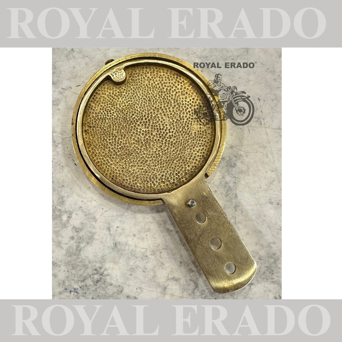 Royal Enfield brass token holder British tax tag holder with made like a gun logo in golden for Royal Enfield vintage 1962 old model g2 , Classic Electra and Standard Battalion.